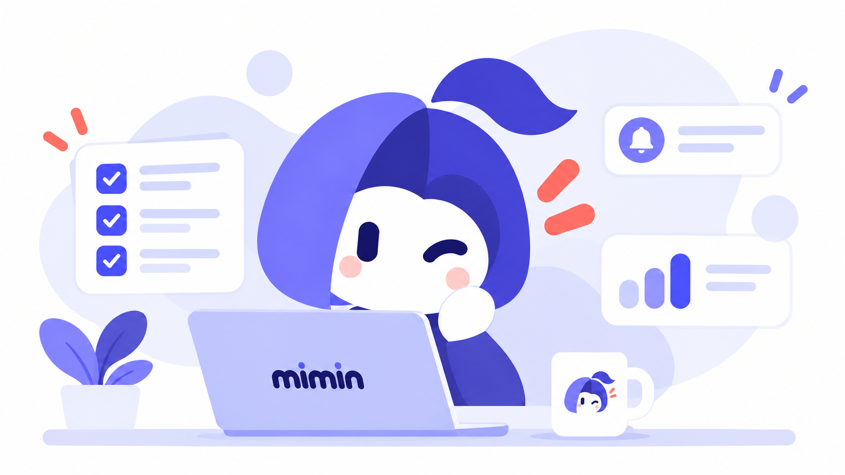 Mimin membantu mengelola daftar tugas, informasi, dan notifikasi di workspace